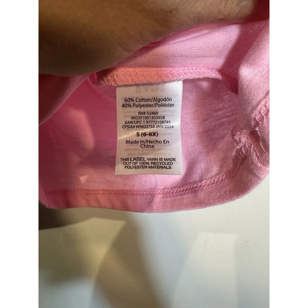 wonder nation KISS girls pink crop top short sleeve shirt size small 6 6x‎